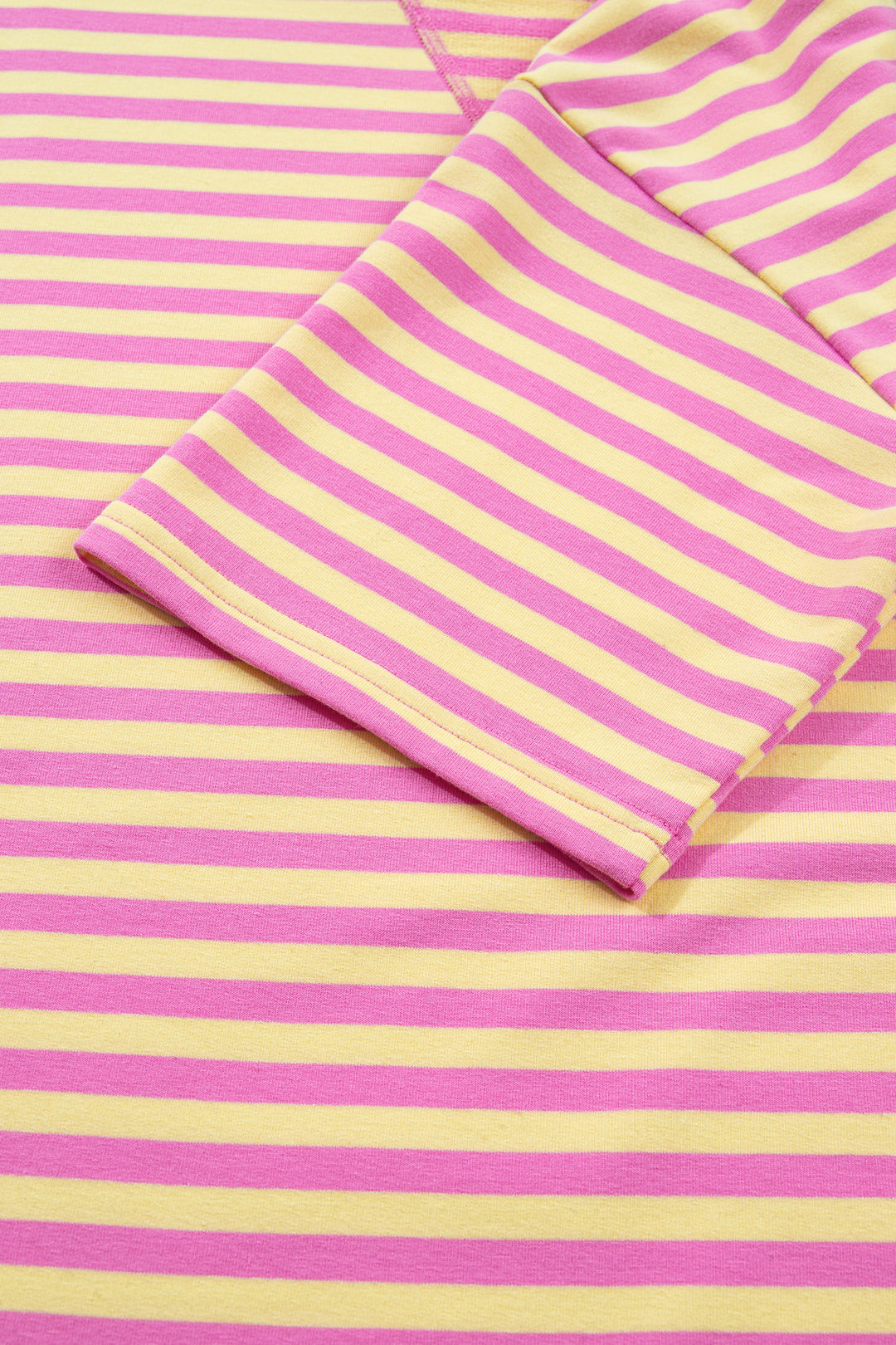 Rose Stripe Drop Shoulder Boxy Casual Terry Short Set
