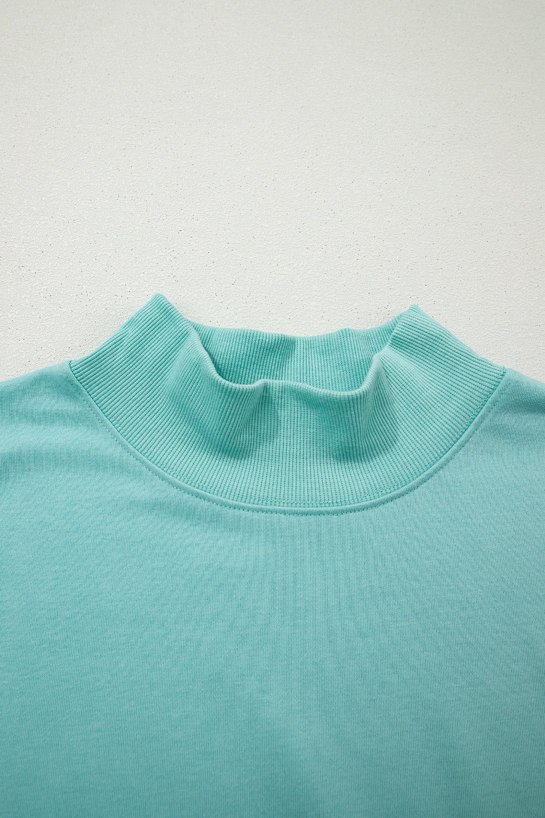 Mint Green Solid Color High Neck Cap Sleeve Loose Top