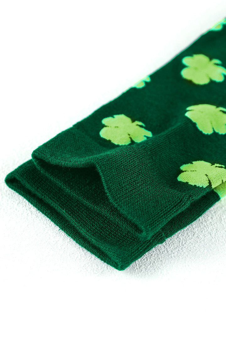 Schlauchsocken mit St. Patricks Kleeblatt-Print