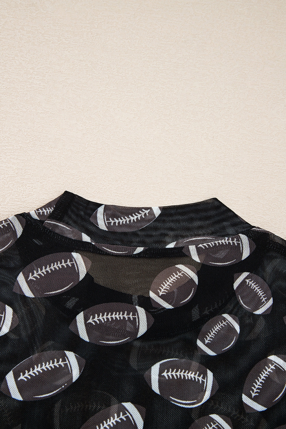 Game Day Rugby Mesh Sheer Long Sleeve Top