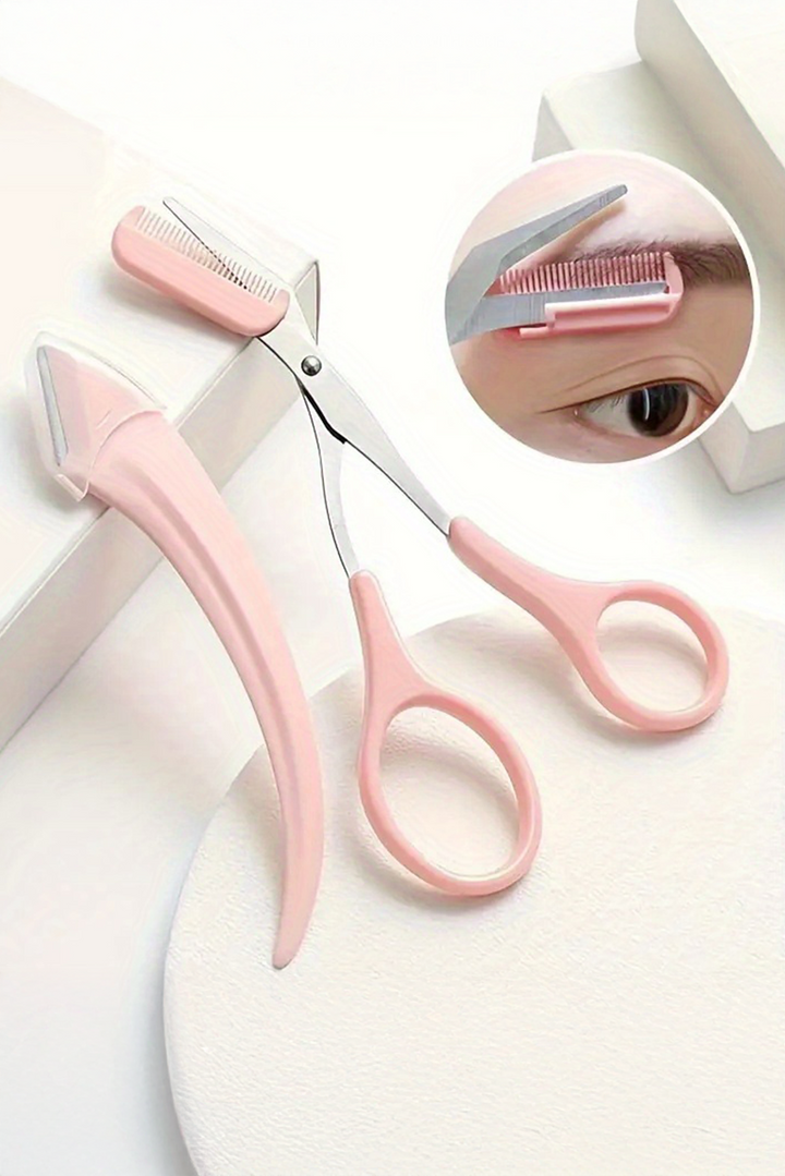 2pcs Eyebrow Trimming Tool Set