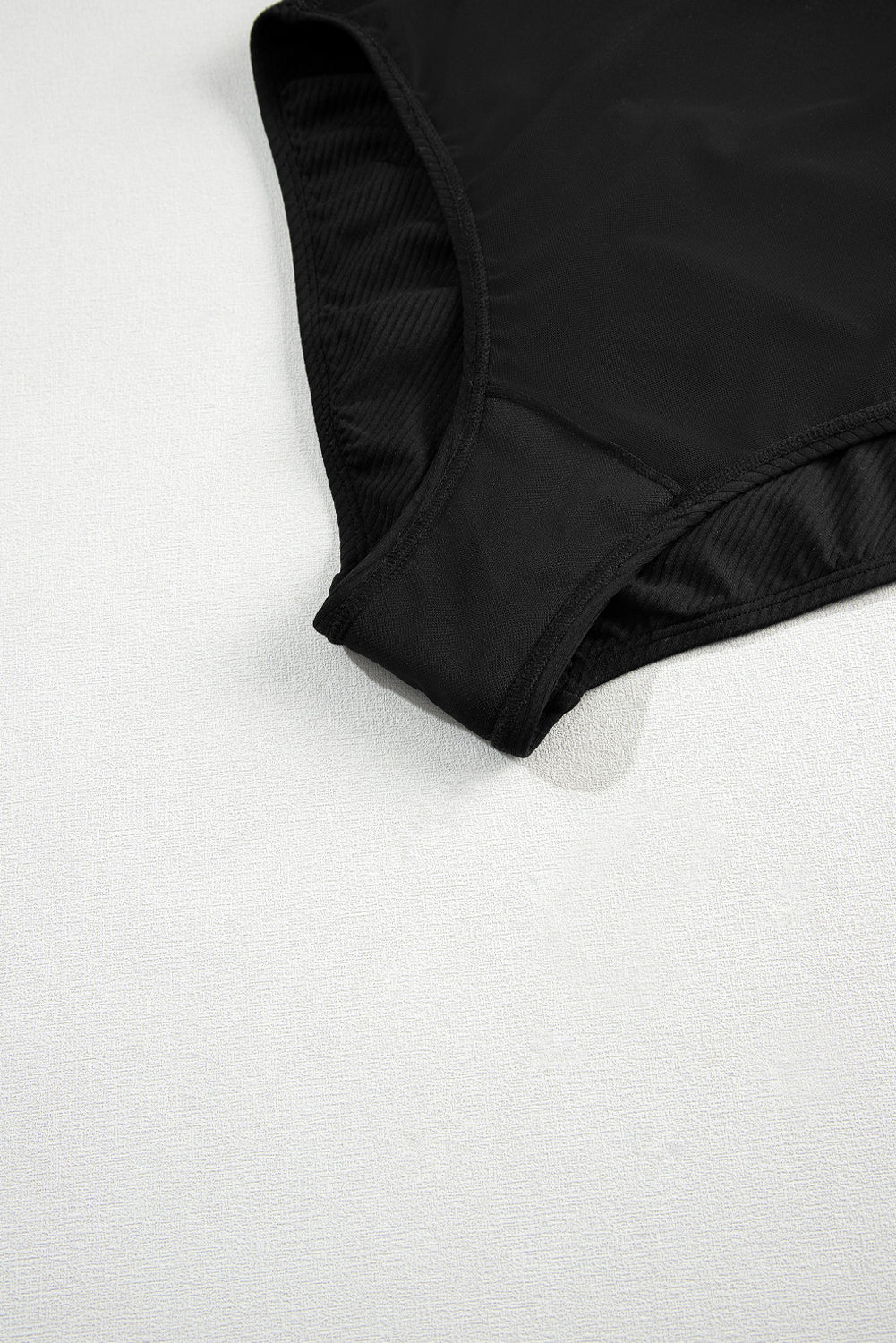 Ribbed One Shoulder Hollowed One Piece Swimsuit