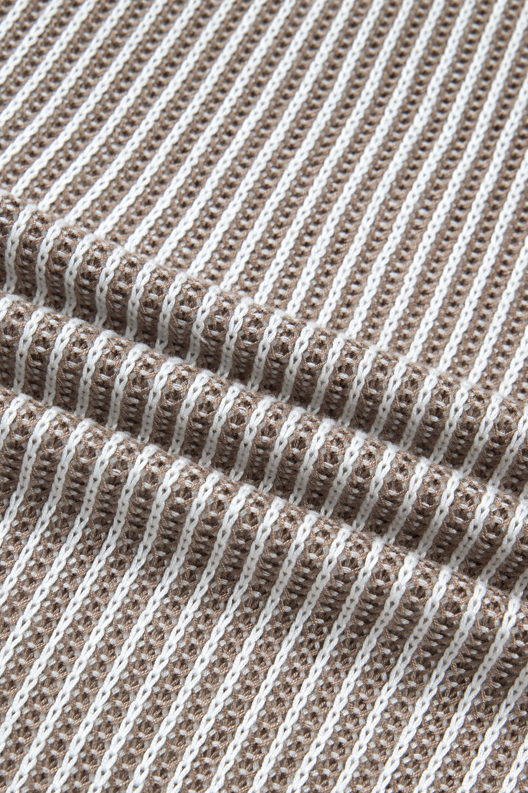 Pale Khaki Contrast Trim Ribbed Knit Sweater Tank Top