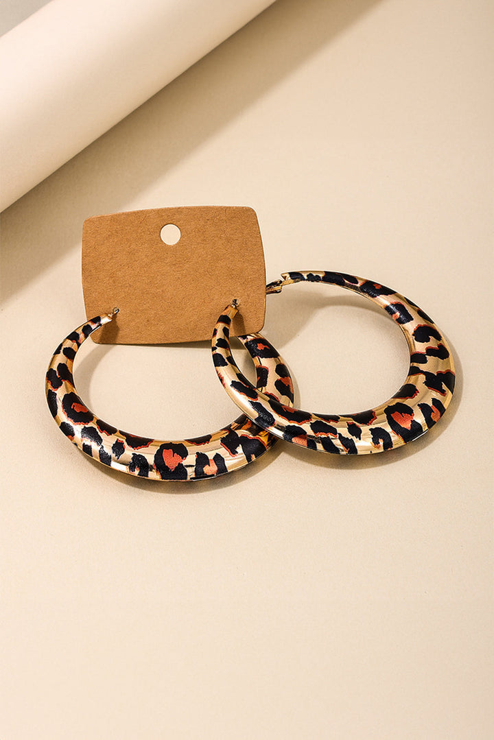 Boucles d'oreilles créoles à motif léopard audacieux