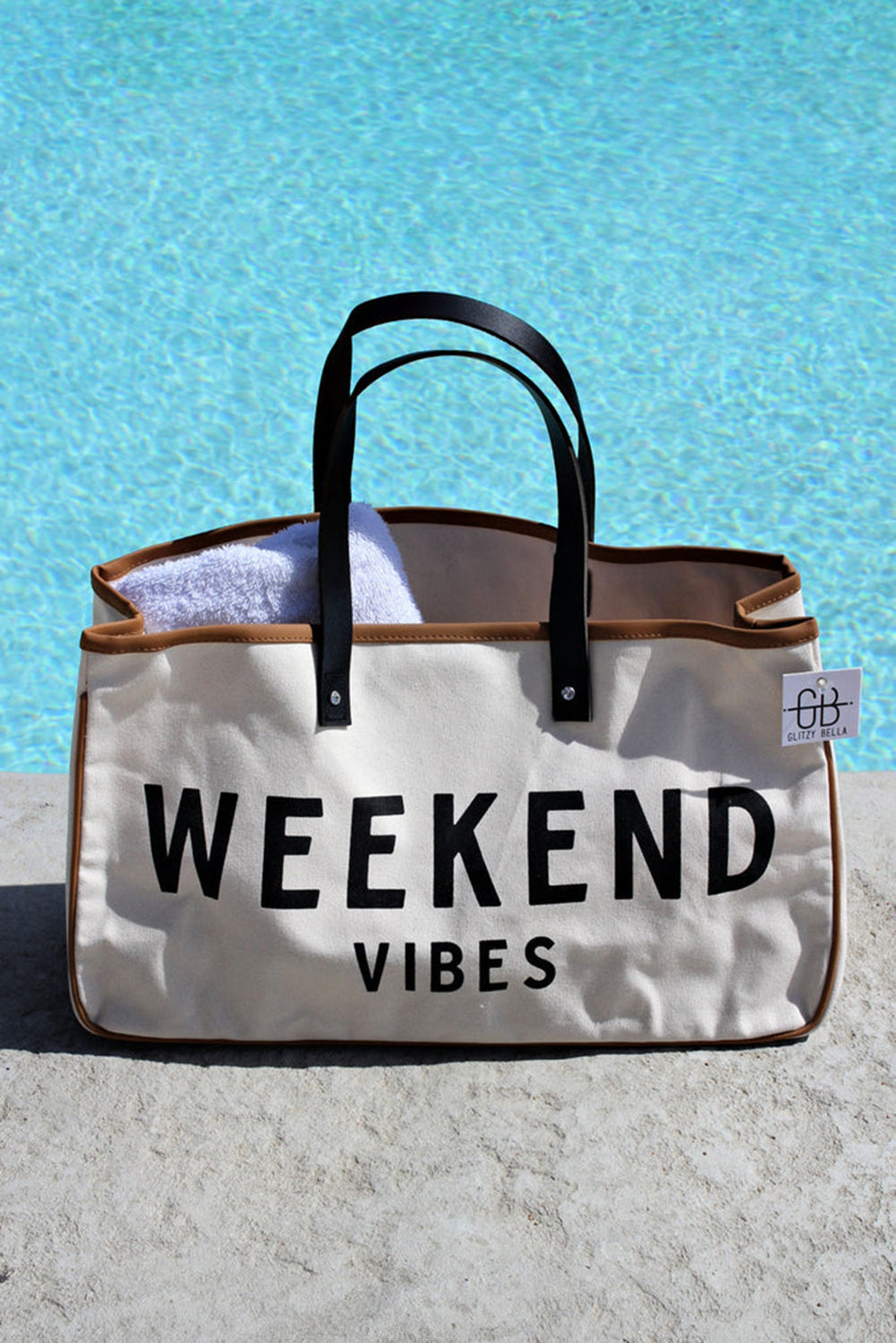 Sac fourre-tout en toile WEEKEND VIBES