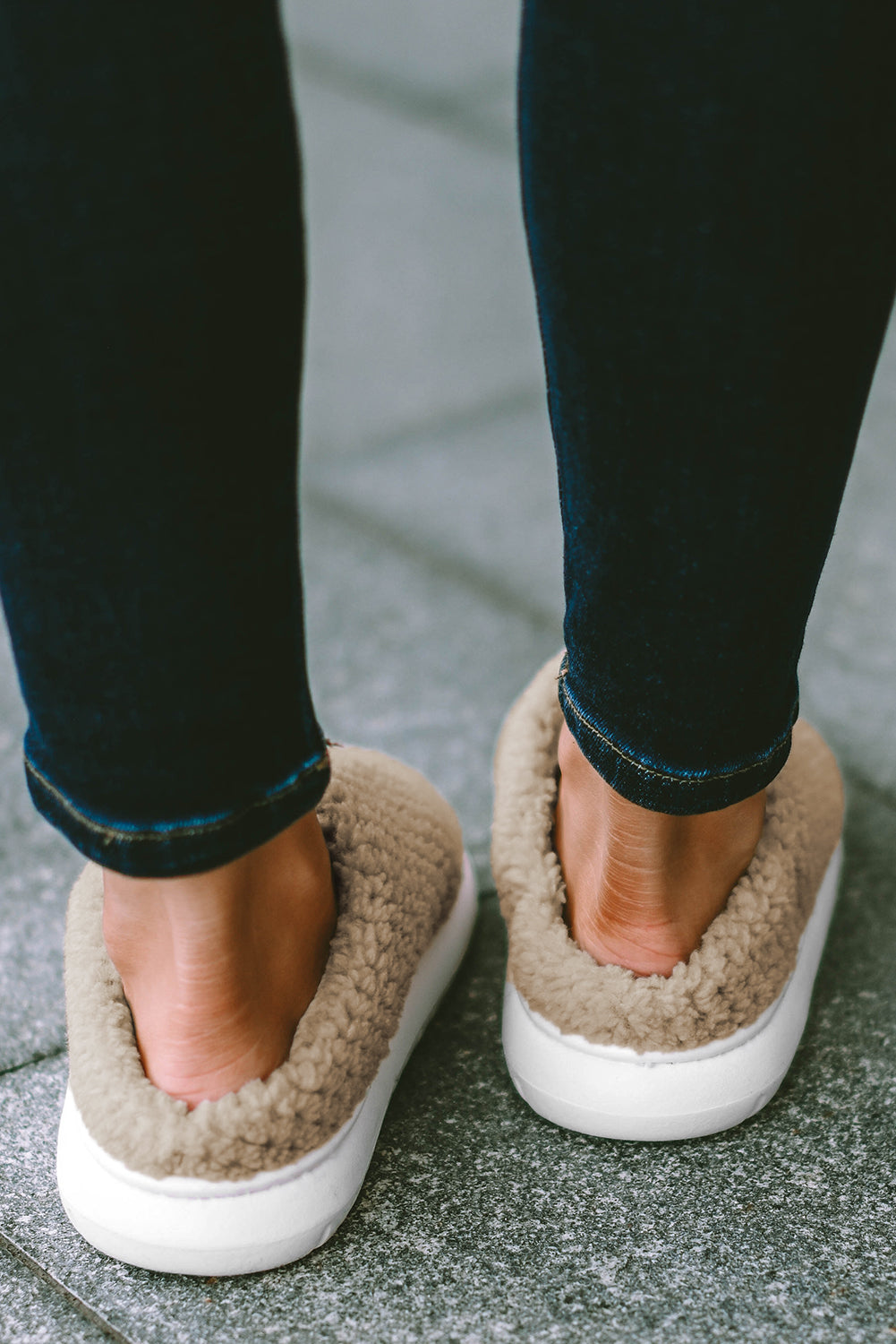 Two-tone Knitted Warm Homewear Slippers