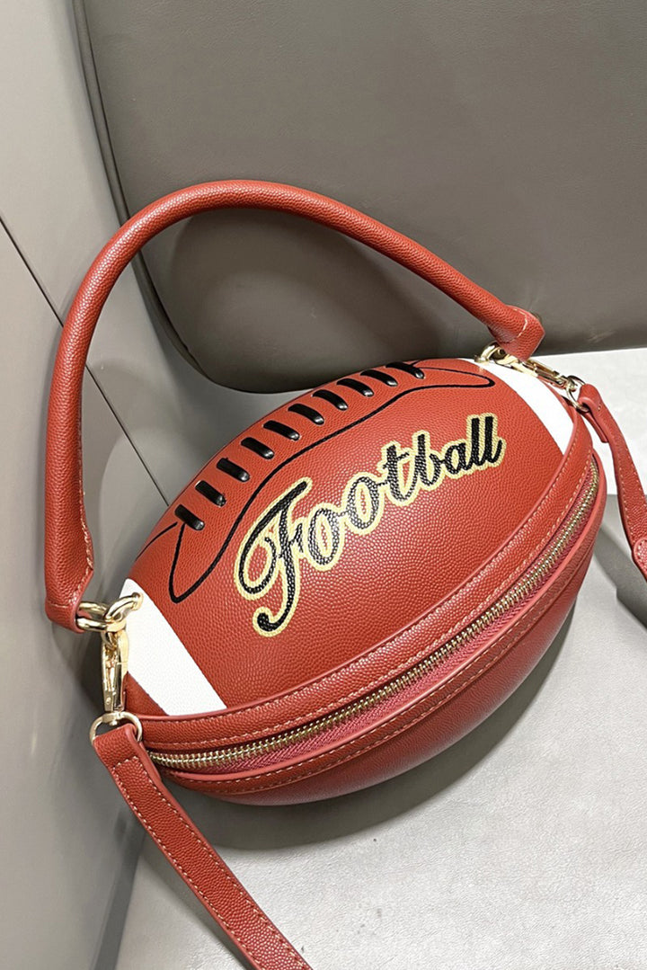 Faux Leather Football Spherical Hand Bag