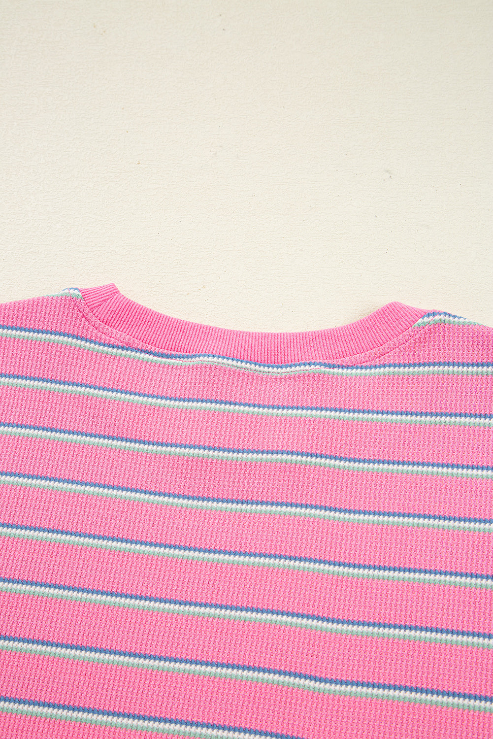 Textured Knit Round Neck Long Sleeve Top
