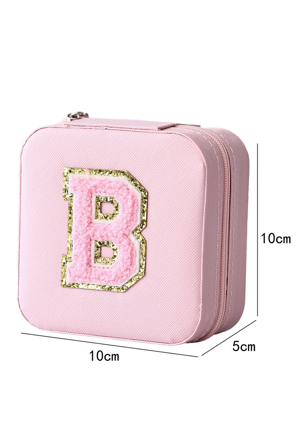 Chenille B Graphic Portable Jewelry Case with Mirror