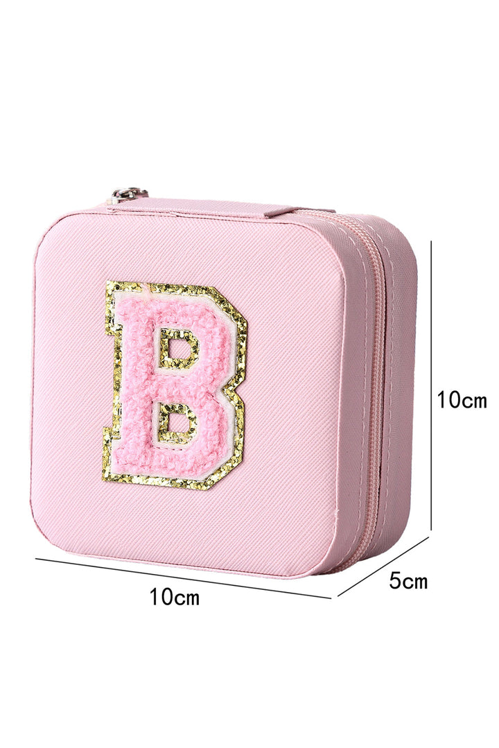 Chenille B Graphic Portable Jewelry Case with Mirror