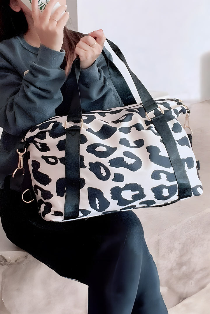 Grand sac de voyage à imprimé léopard