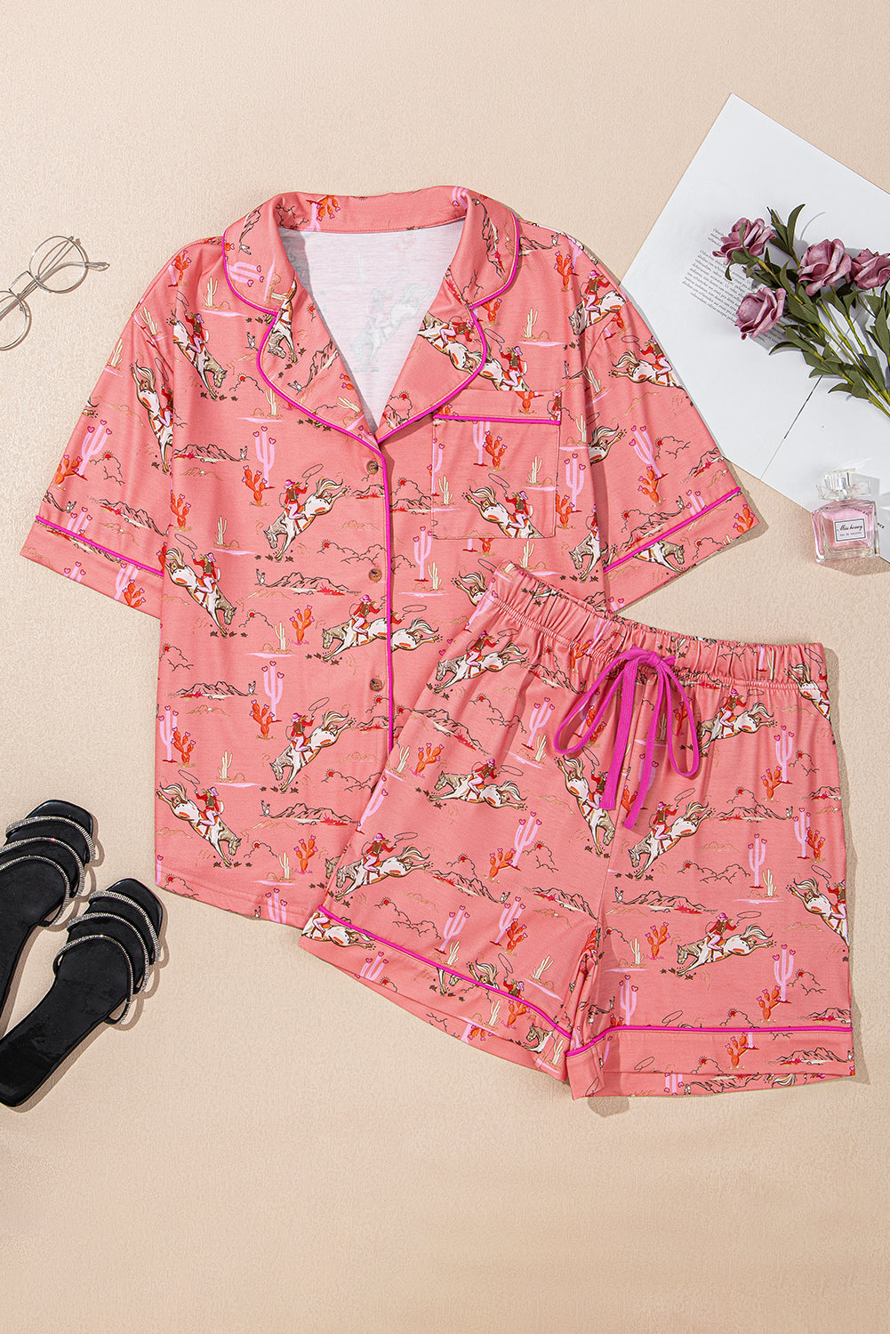 cowgirl country print pajamas set