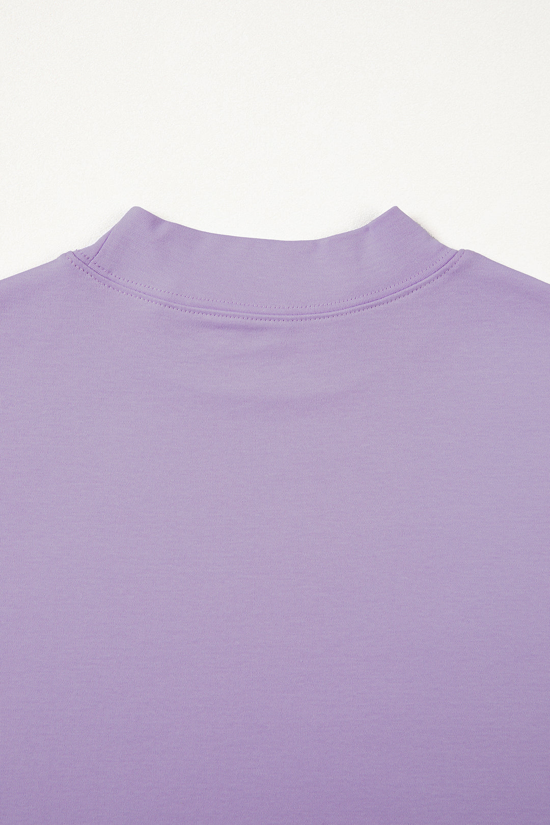 Wisteria Solid Color High Neck Oversize Tee