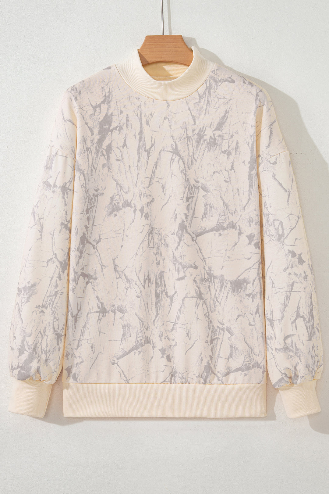Camo Mock Neck Baggy Sweatshirt