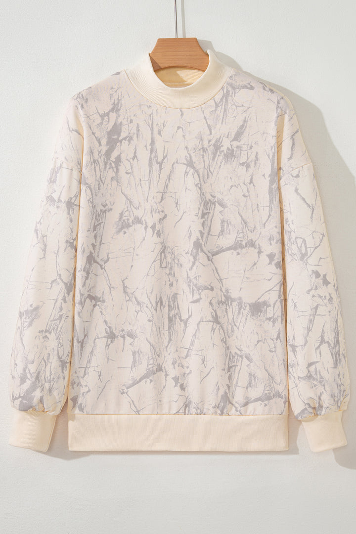 Camo Mock Neck Baggy Sweatshirt
