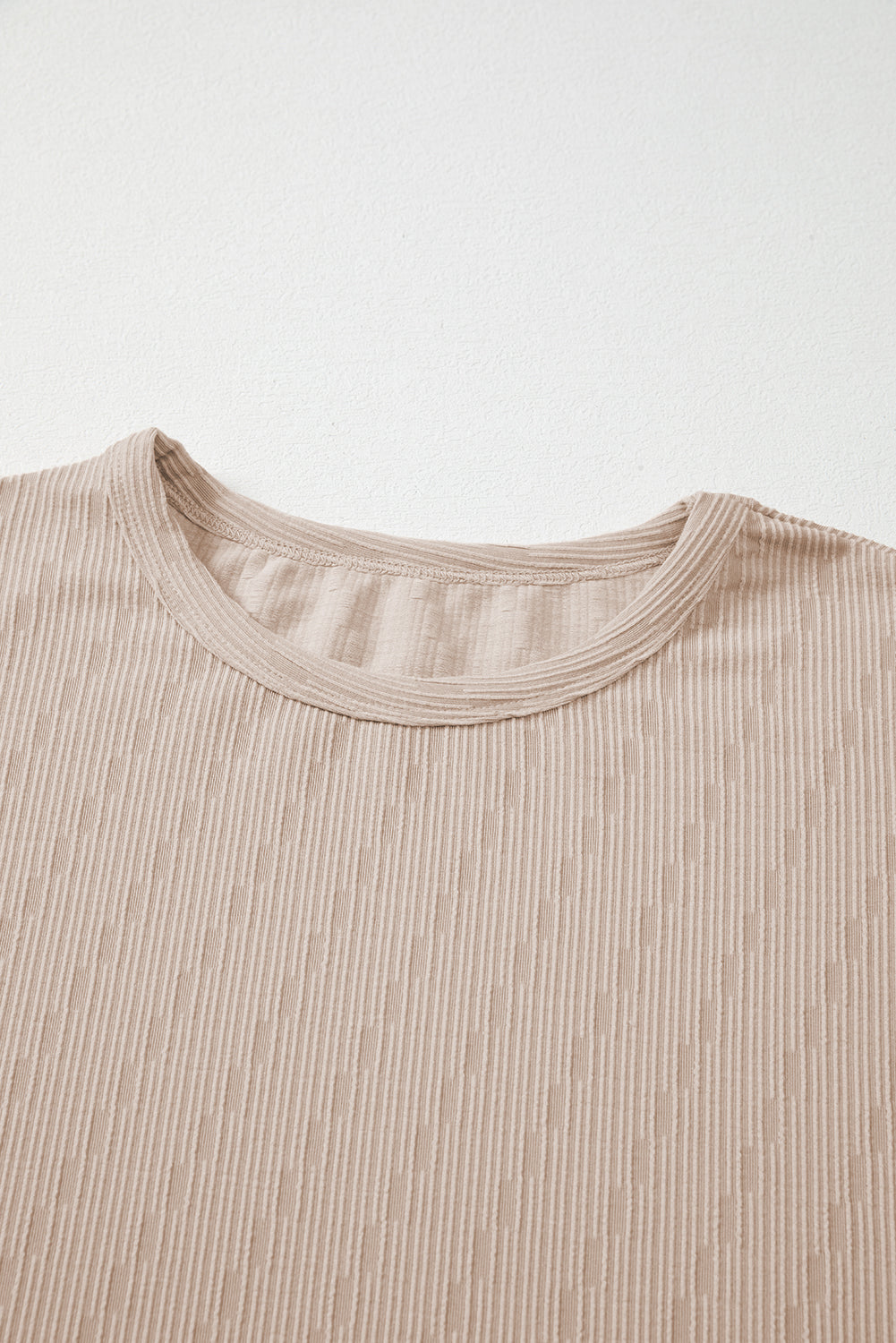 Solid Color Textured Long Sleeve Top