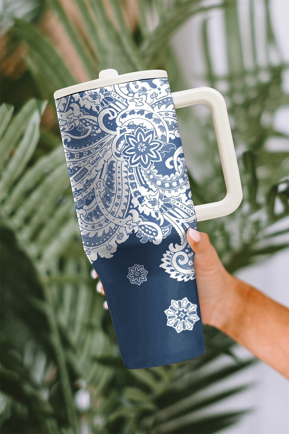 Vintage Pattern Print Stainless Steel Portable Cup 40oz