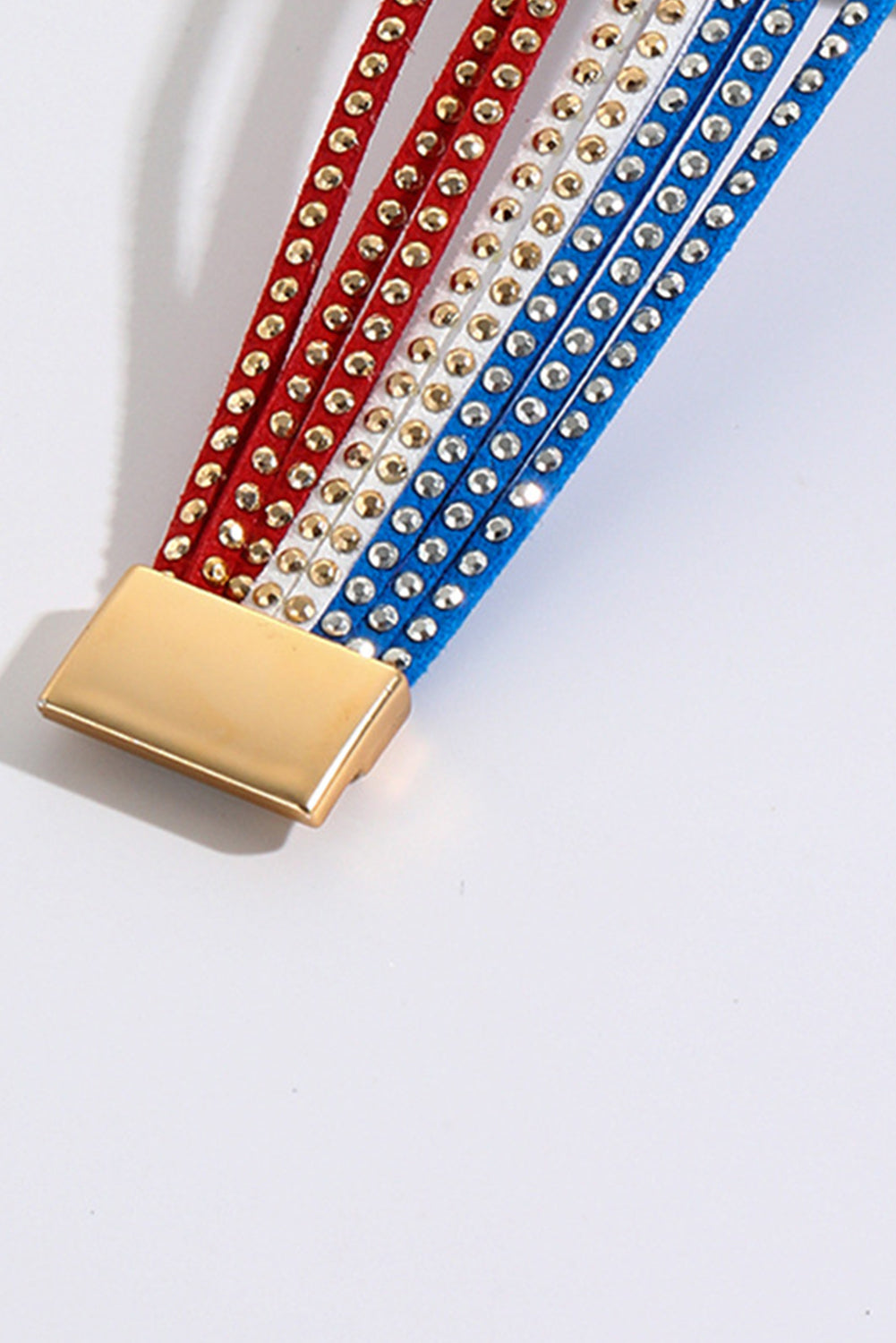 Flag Day Magnetic Buckle Studded Multi Layer Bracelet