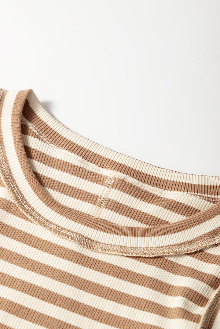 Exposed Seam Trim Round Neck Sleeveless Top