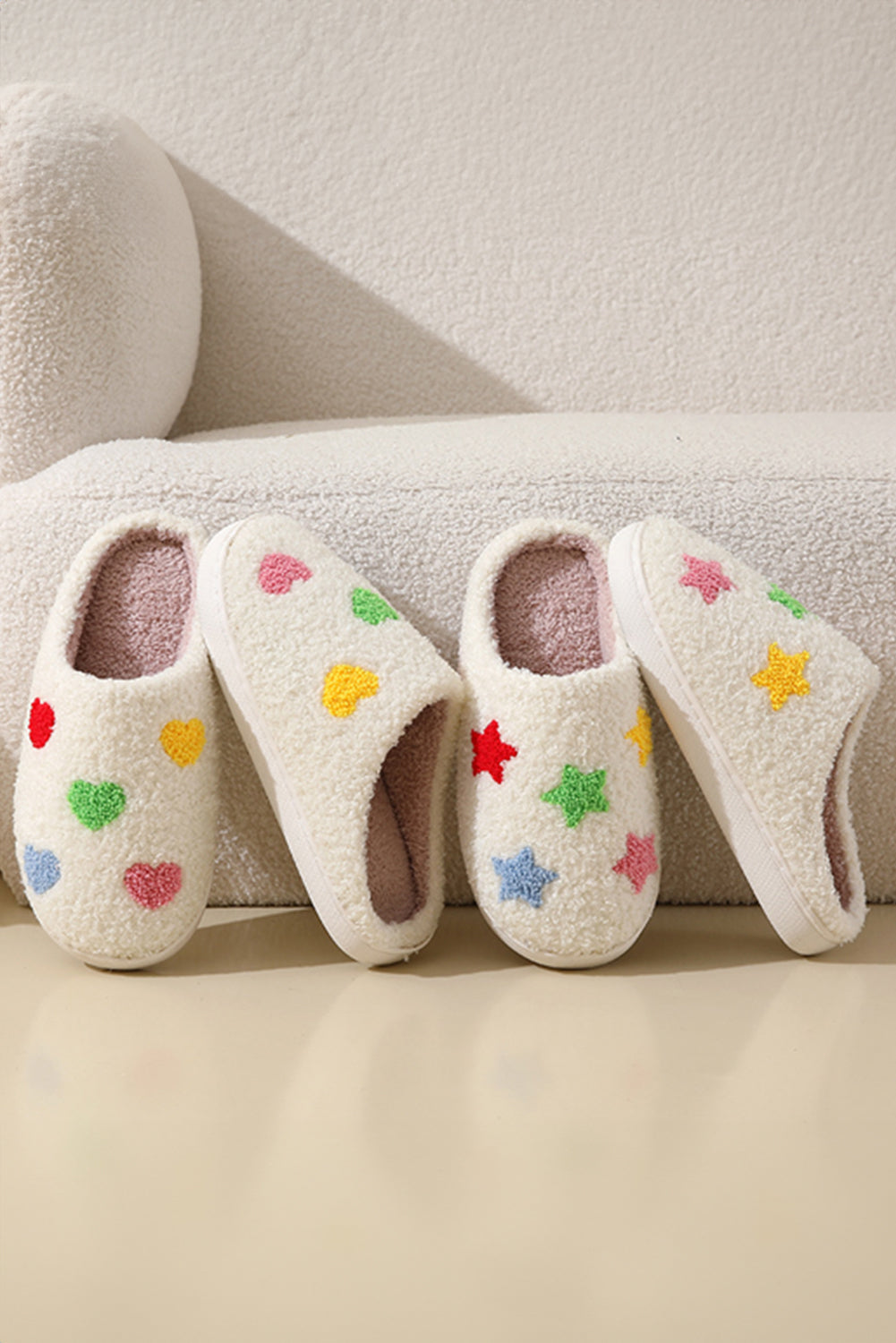 Chaussons antidérapants en peluche en forme d'étoile