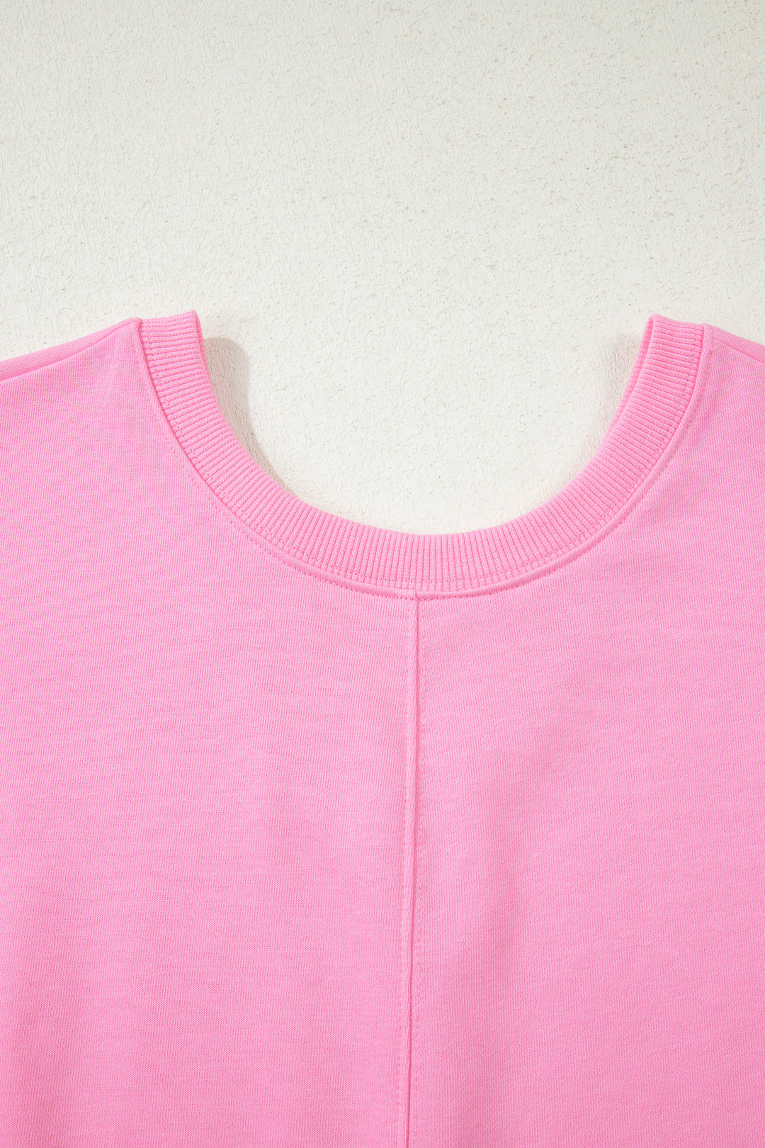 Pink Solid Color Raw Edge Half Sleeve Pocketed Loose Romper