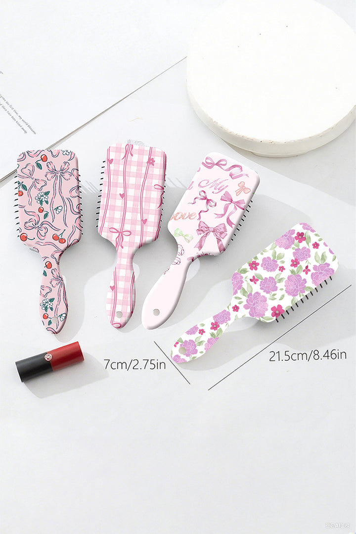 Peony Flower Print Large Paddle Air Cushion Comb