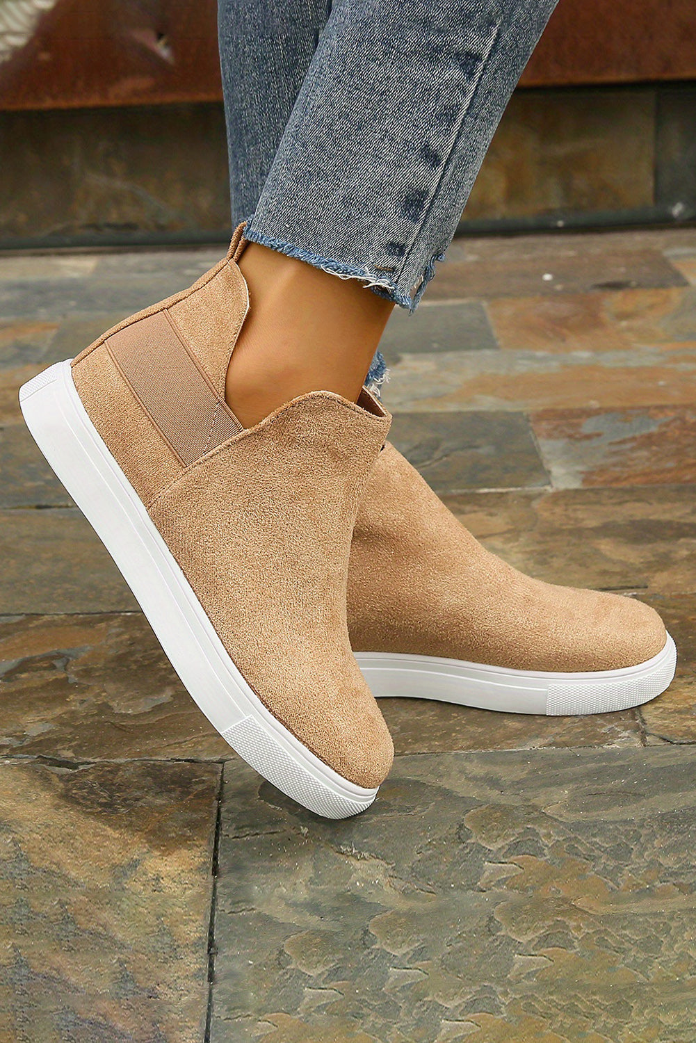 Suede Slip-on Casual Boots