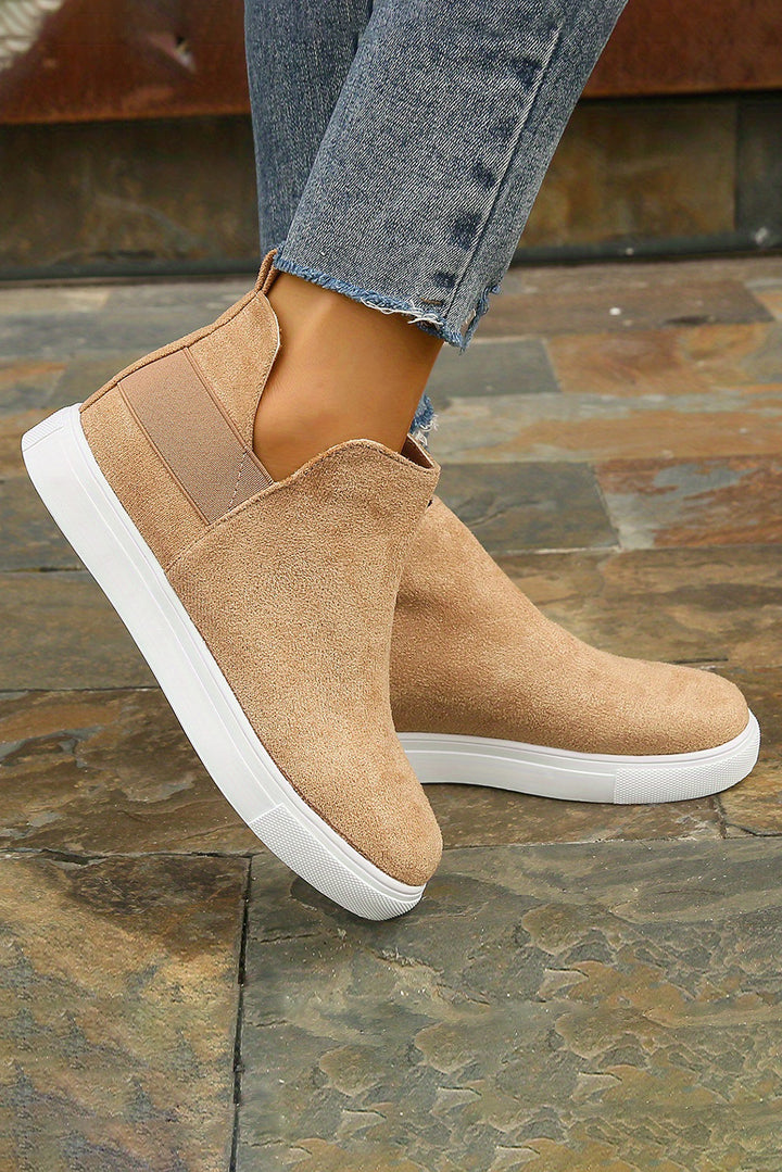 Suede Slip-on Casual Boots