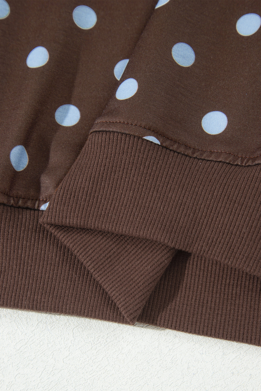 Brown Polka Dot Pullover Embroidered Bow Detail 2pcs Skort Set