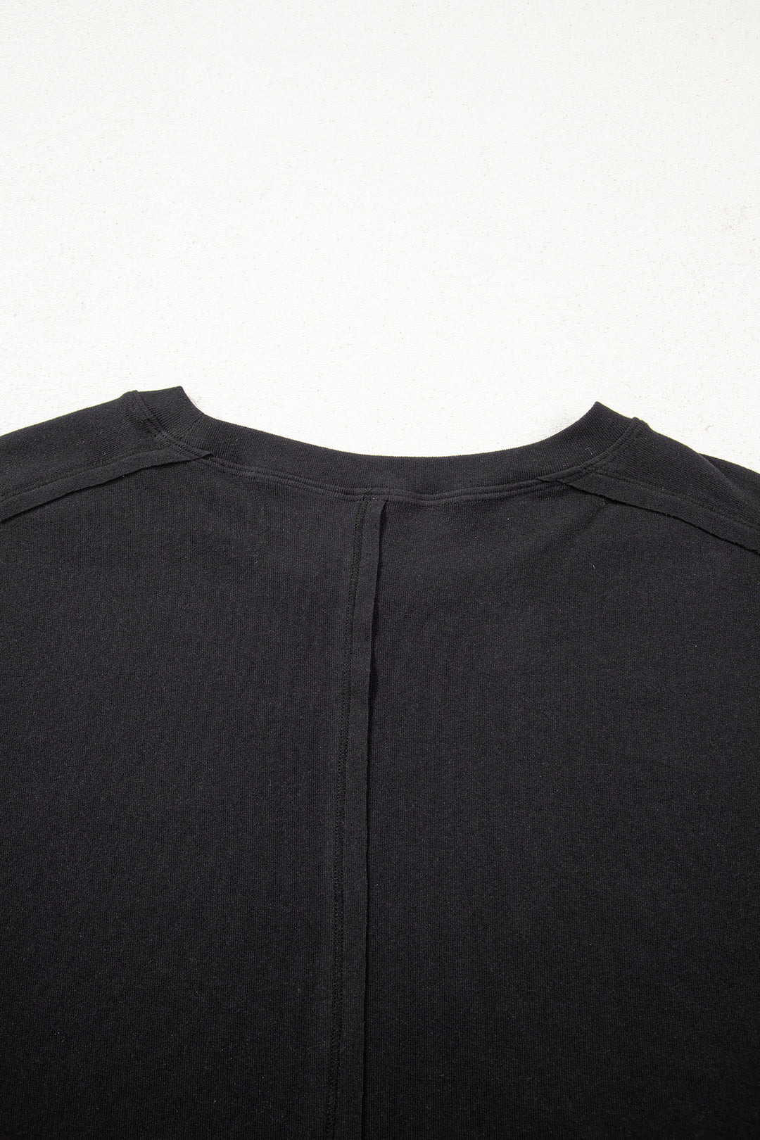 Solid Color Bow Textured Patchwork Long Sleeve Tee