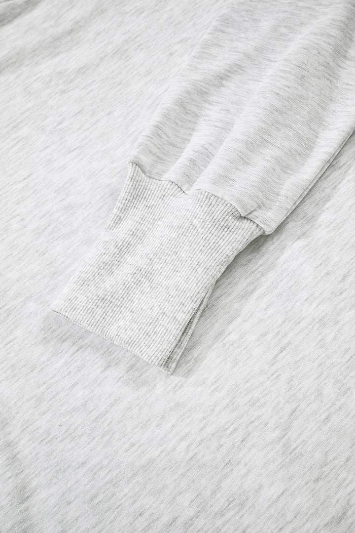 Light Grey Faded Varsity Print Loose Pullover Top