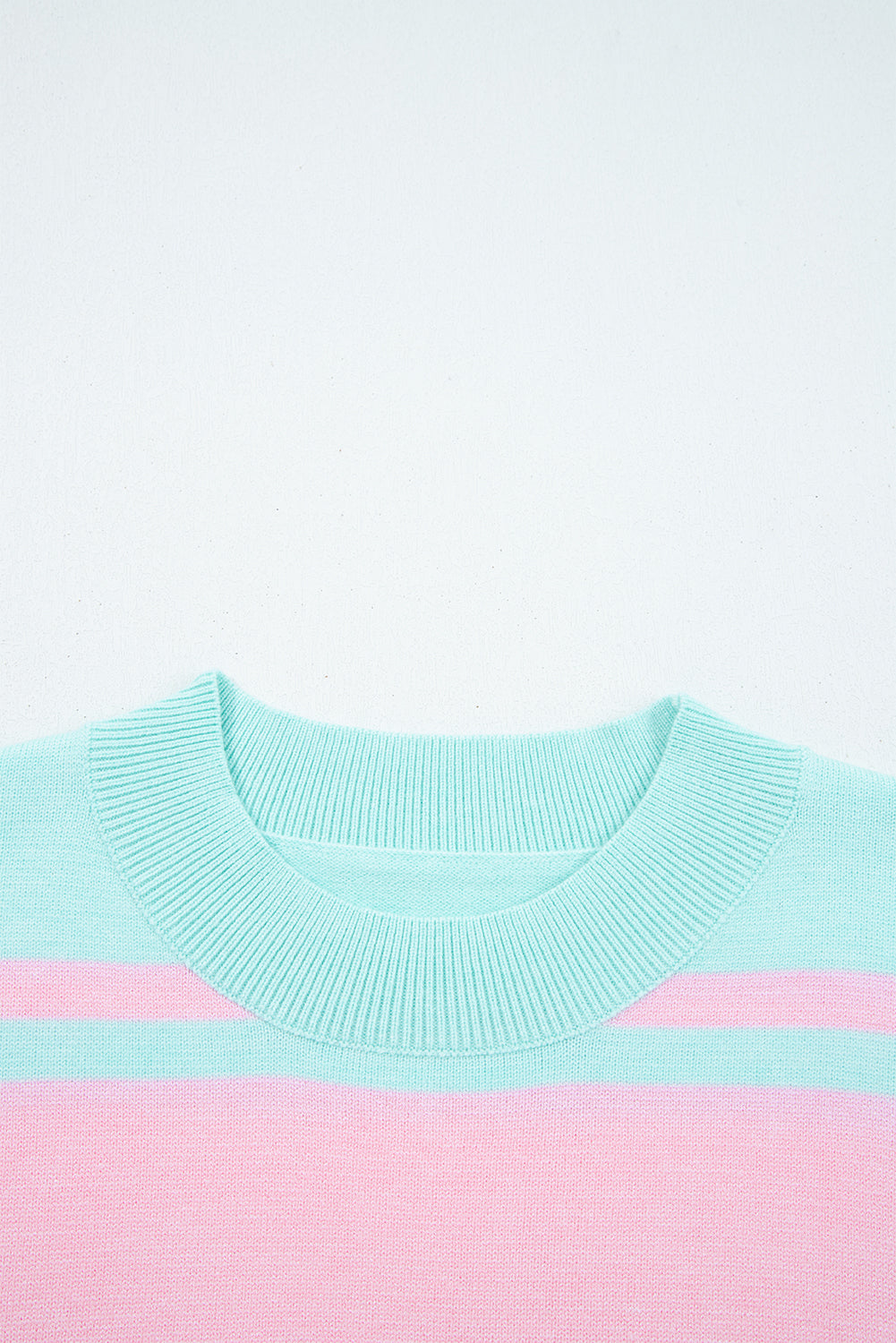 Multicolour Striped Knit Ribbed Trim Boxy Fit Cropped Sweater