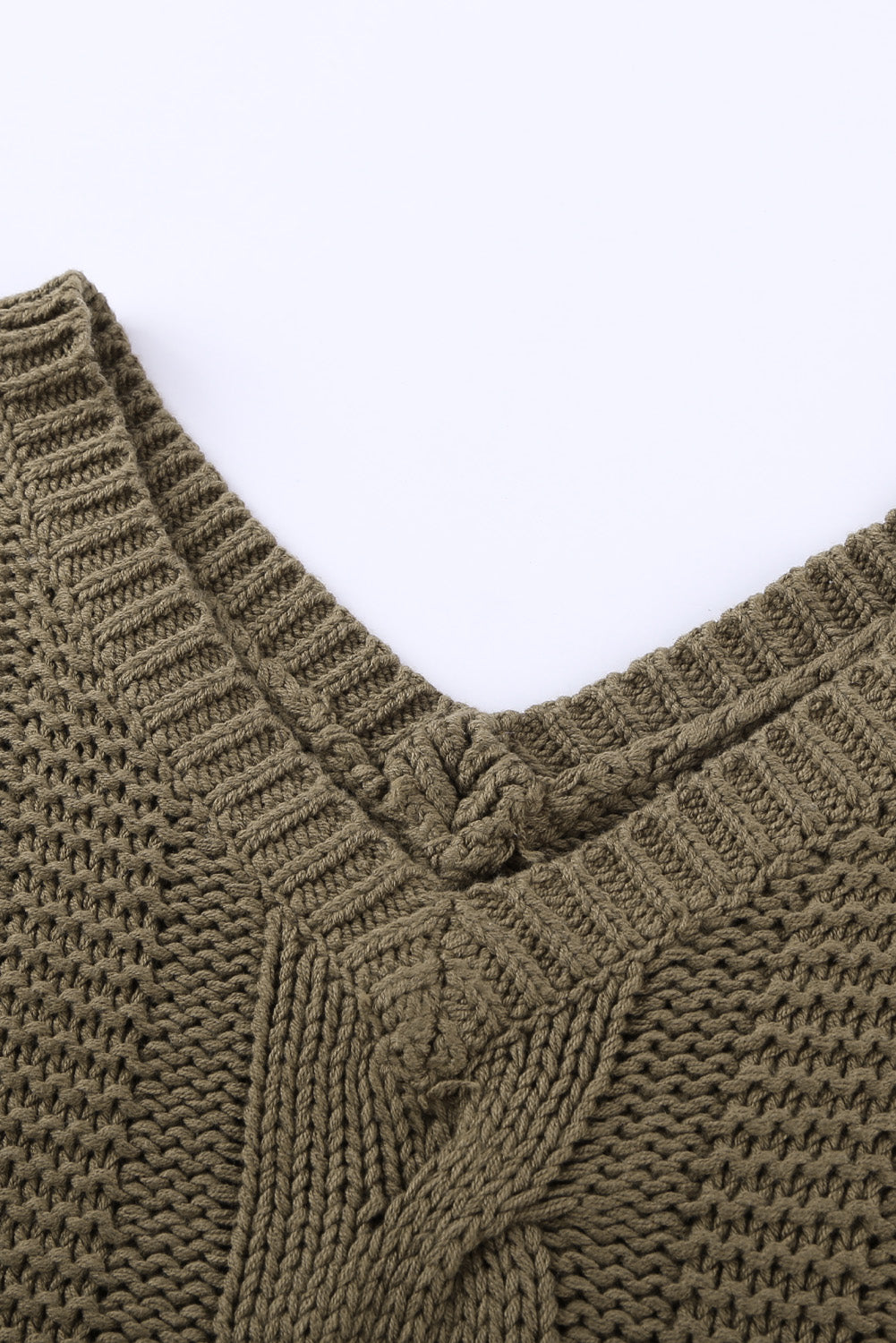 Fashion Women's Bubblegum V-Neck Braided Knit Sweater