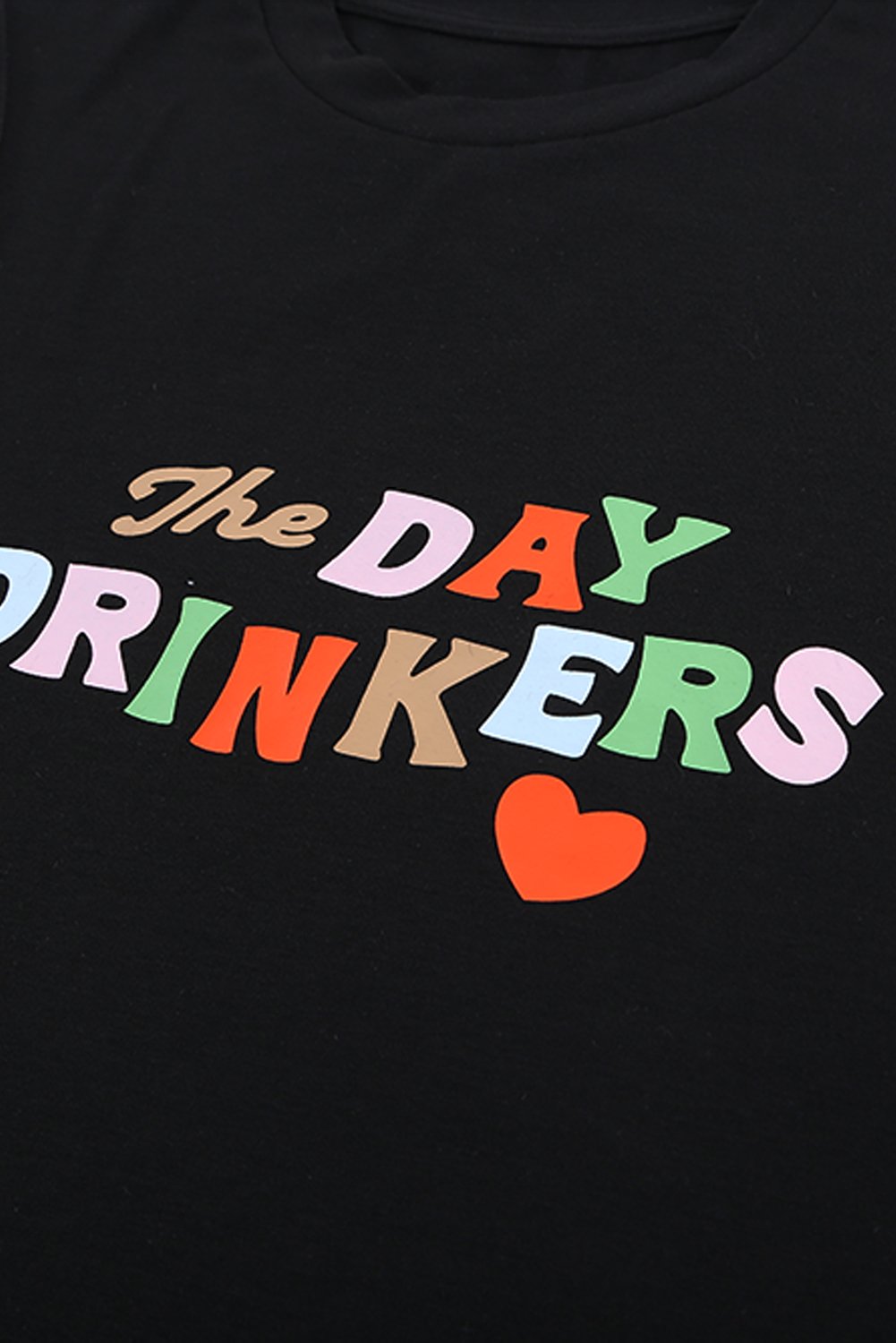 Womens Black The DAY DRINKERS Letters Print Tank Top