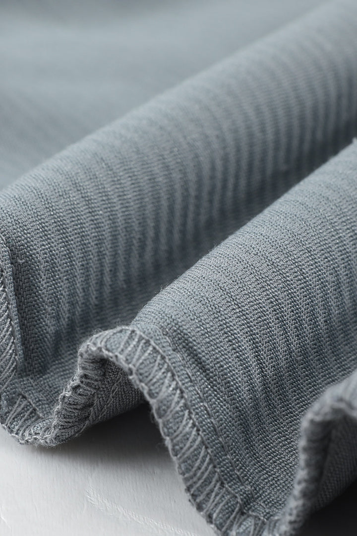 Gray  Aztec Pattern Sleeve Pocketed Corduroy Shacket