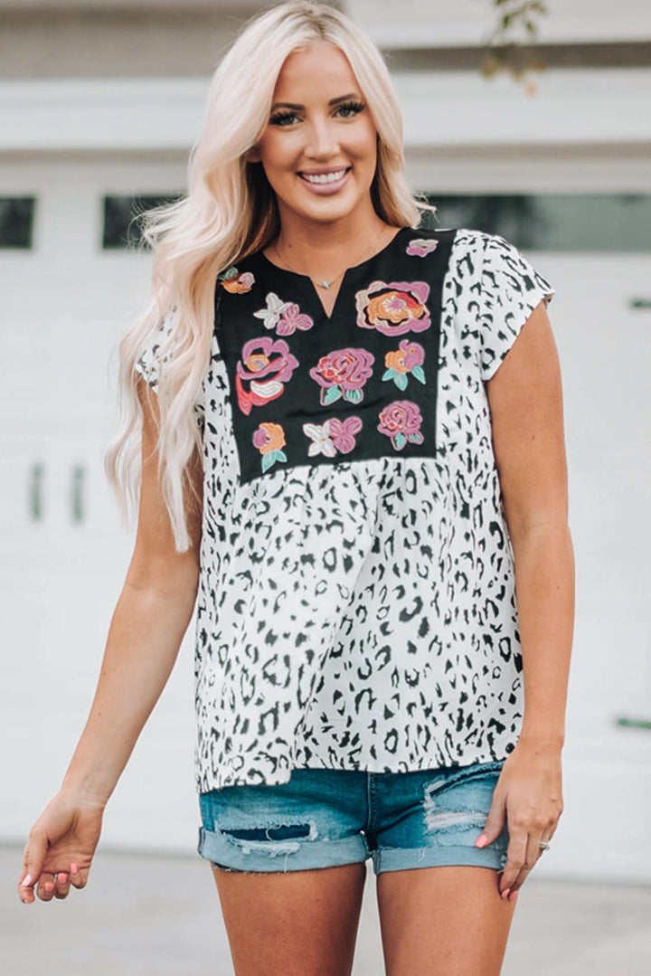 Trend Wild Flower Embroidered Shift Tops