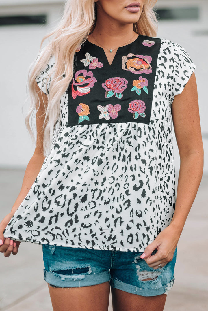 Trend Wild Flower Embroidered Shift Tops