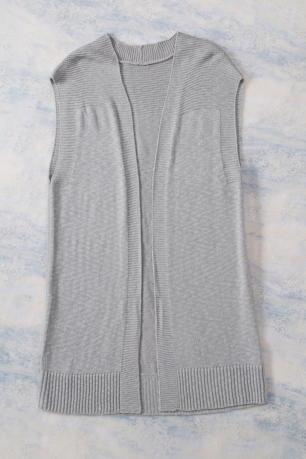 Gray Basic Vest Cardigan Sweater