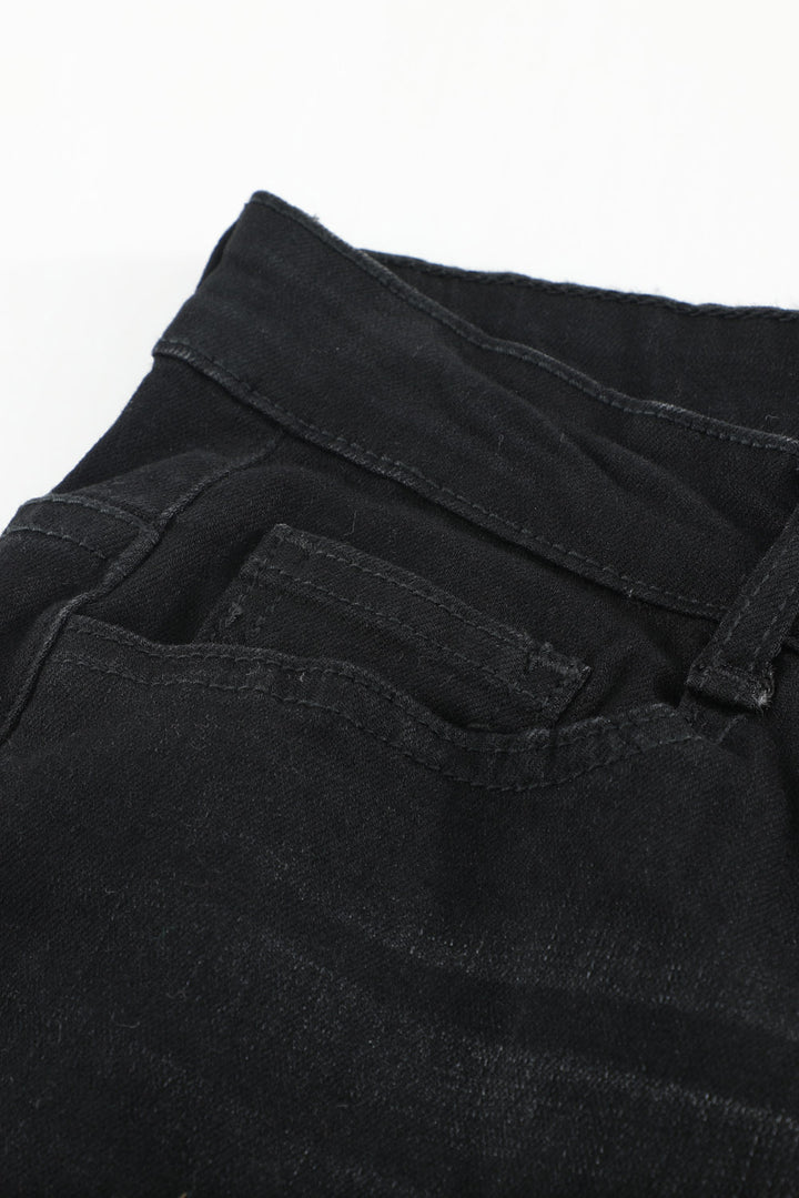Black Wash Vintage Wide Leg Jeans