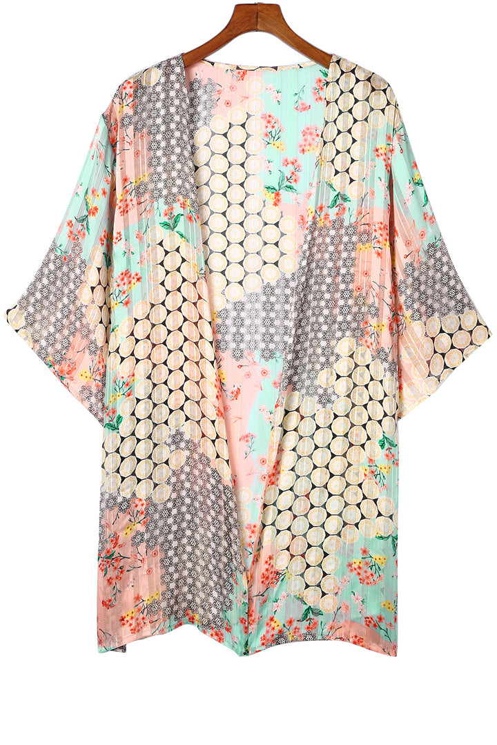 Floral Sheer Shimmer Kimono