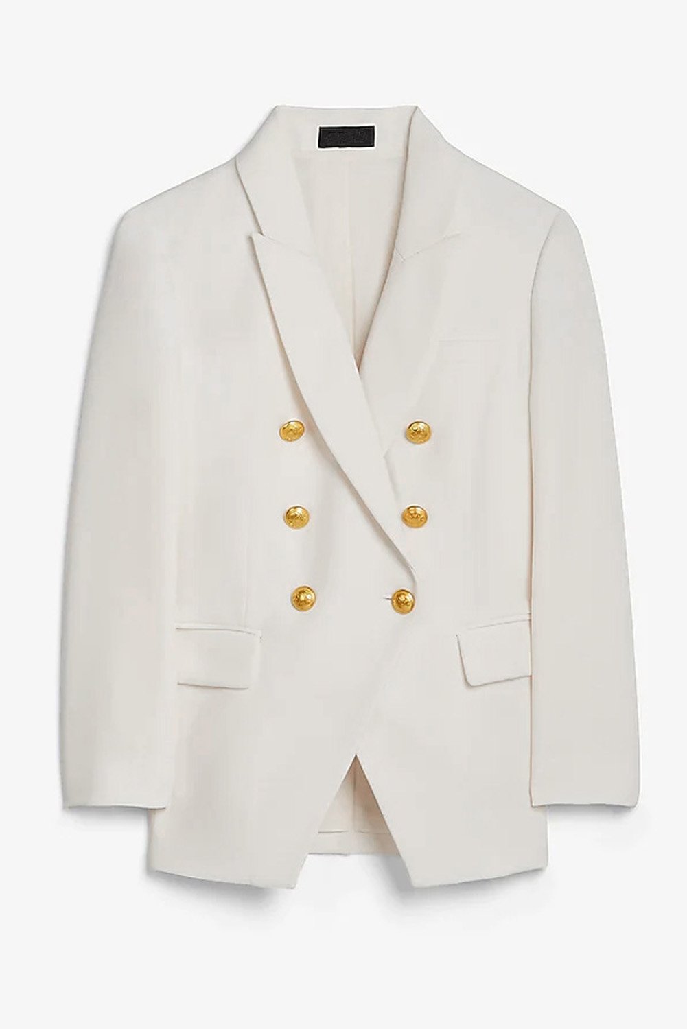 Women's Elegant White 3/4 Sleeve Double Breasted Blazer