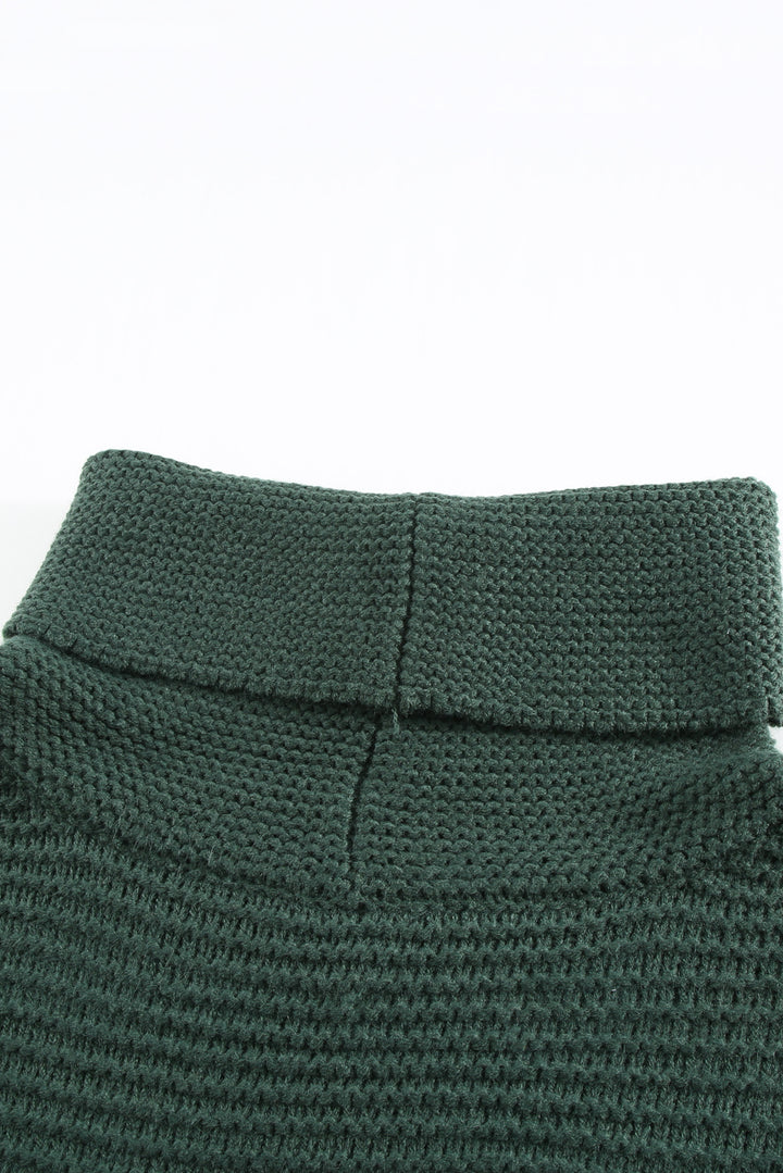 Dark Green Cozy Long Sleeves Turtleneck Sweater