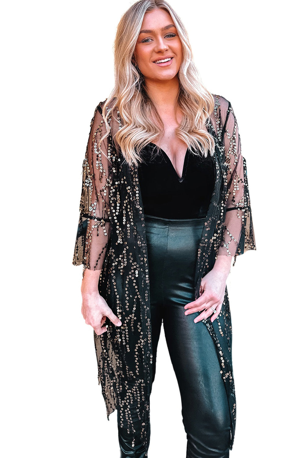 Sheer long sleeve kimono hotsell