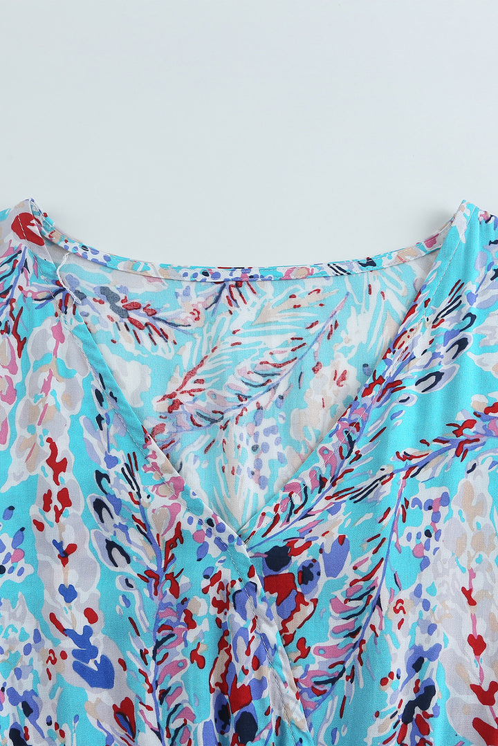 Wickel-Maxikleid mit V-Ausschnitt und Blumenmuster