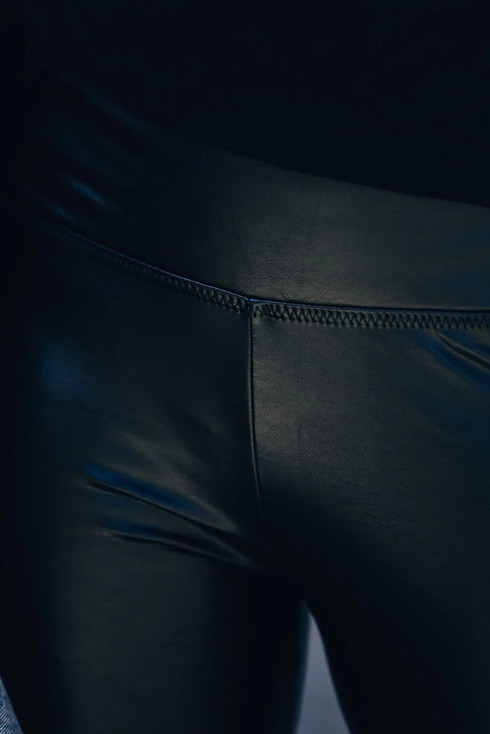 Black Faux Leather High Waist Skinny Leggings