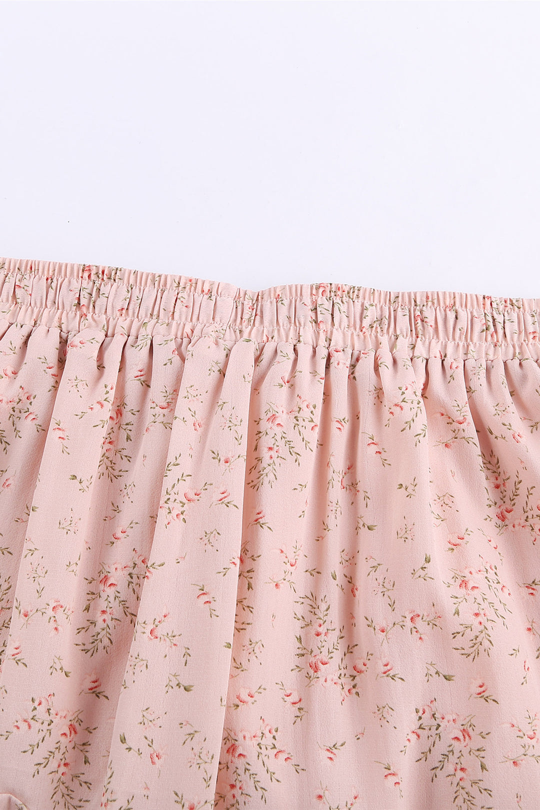 Summer Apricot Ruffled Floral Mini Skirt