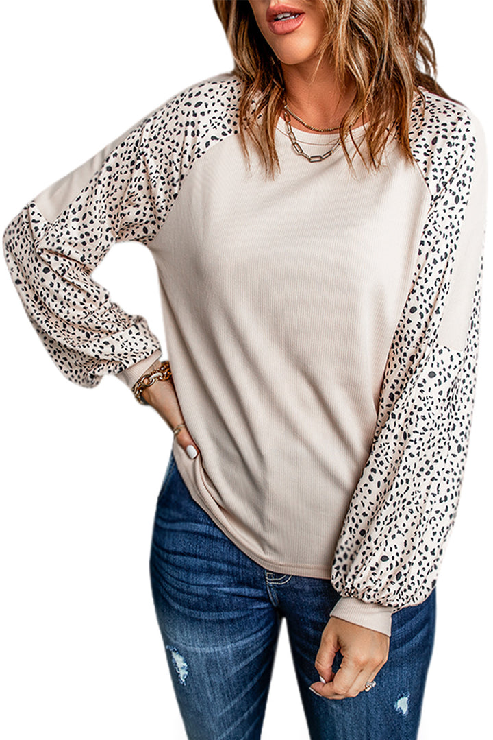 Leopard Print Long Sleeve Pullover Top