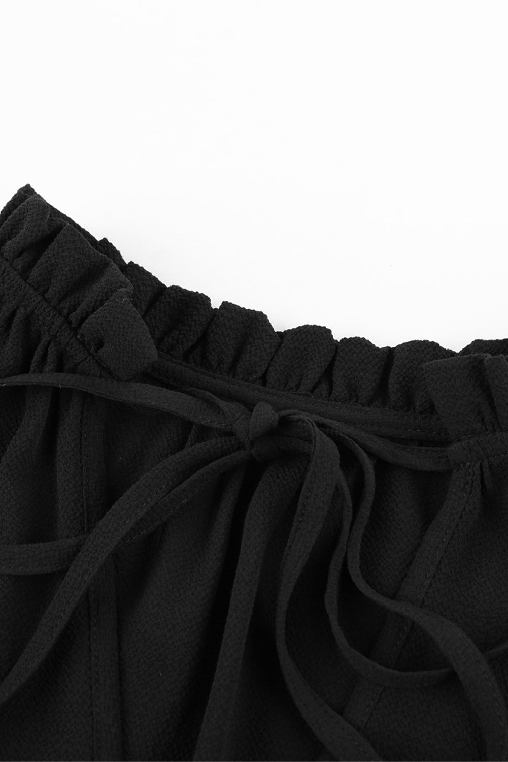 Black V Neck Long Sleeve Ruffle Tiered Mini Dress