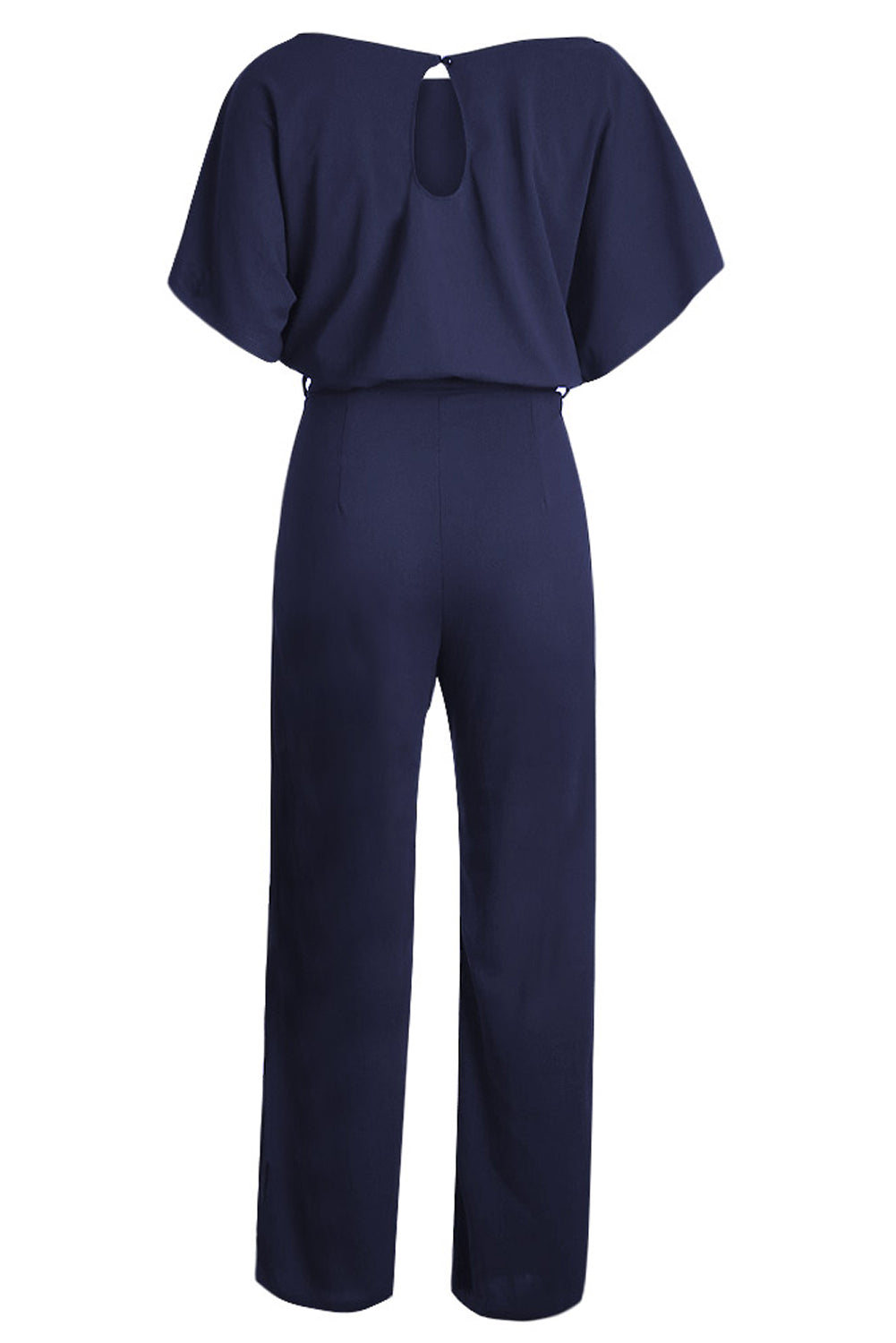 Chic Blue Oh So Glam Belted Wide Leg Jumpsuit