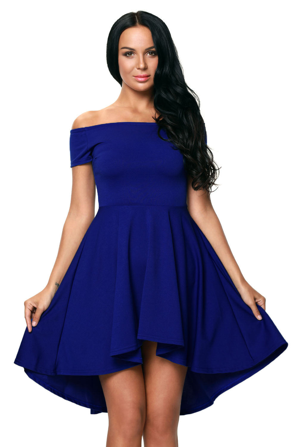 ModeShe Blue All The Rage Skater High Low Cocktail Dress MB61346-5 ...
